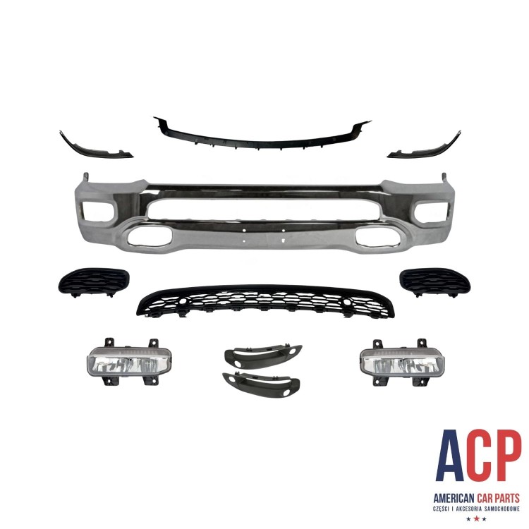 RAM 1500 Zestaw zderzak przedni komplet chrom 2019-2024 + halogeny LED.jpg