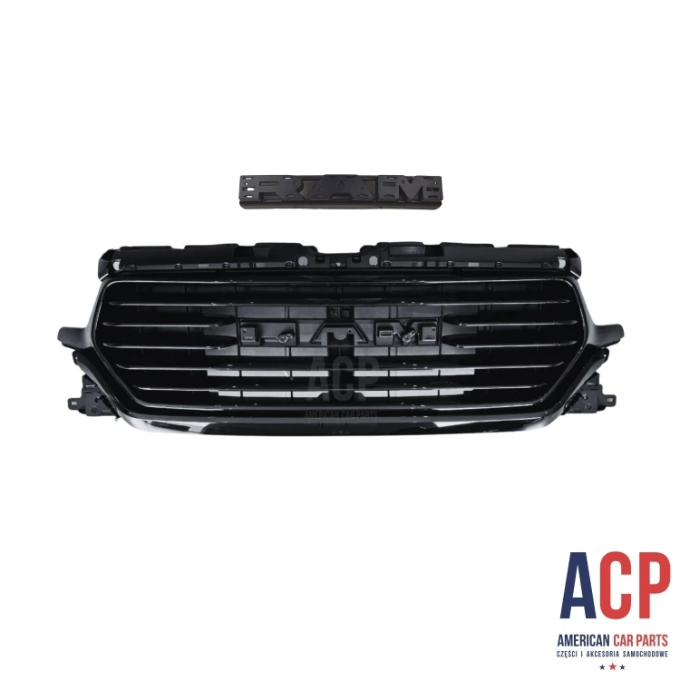 RAM 1500 Grill atrapa chłodnicy Limited:Longhorn czarny połysk 2019-2024.jpg